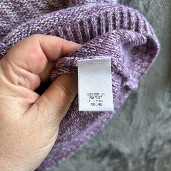 Croft Barrow Sweater 1X Women's Cable Knit Purple Long Sleeve Pullover NWOT - Picture 5 of 9